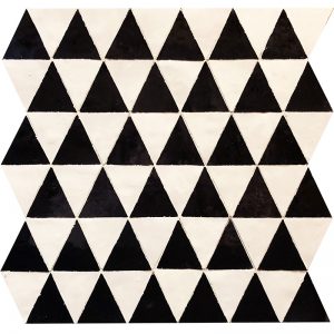 zellige triangle noir et blanc