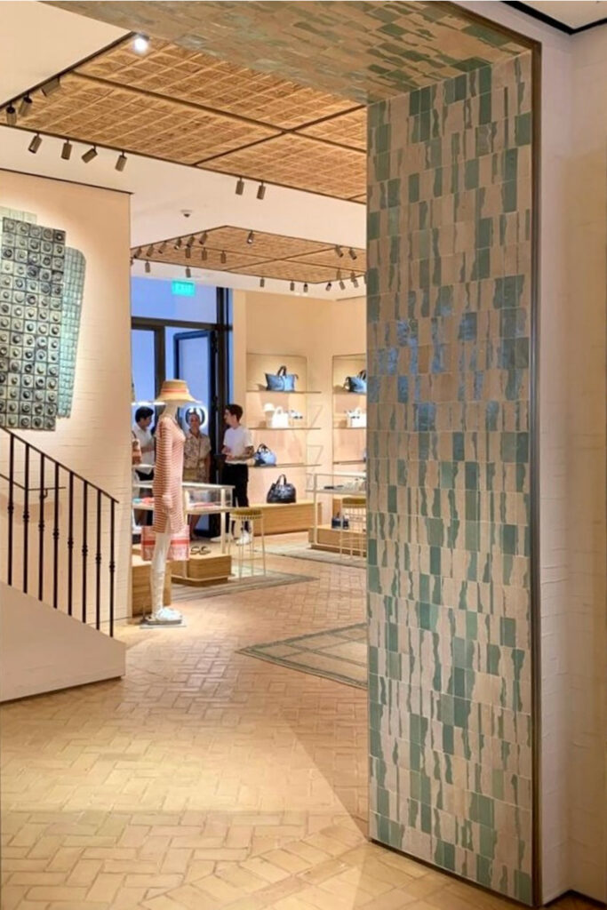 samir mazer dior architecture flagship spain espana luxe luxury exclusive fait a main handmade green tile zelige zellige ateliers zelij