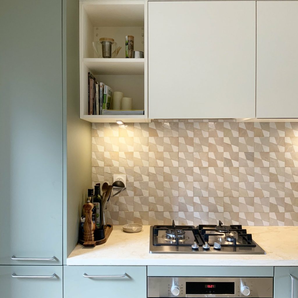TRC5 Beige et blanc Ateliers Zelij collection Creative - Projet Margaux Viala Architecte